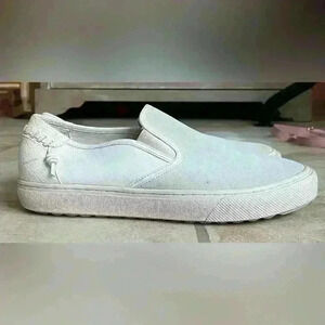 Coach White Leather Suede Slip On Shoes G1668; size Men's  9.5 or Women’s 11